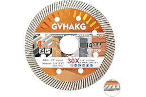 GVHAKG Diamentowa tarcza tnąca 105 mm, turbo cienkie diamentowe tarcze do cięcia płytek, granitu, marmuru, betonu, cegieł ceramicznych, tarcza diamentowa do szlifierek kątowych (1 szt.)