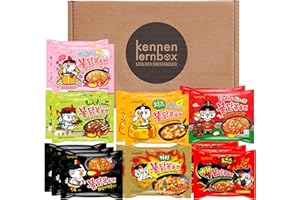 ‎KENNENLERNBOX Kennenlernbox Buldak Box | Samyang Hot Chicken Ramen 16er MIX | Koreanische Hot Chicken Ramen 16er Mix zum Probieren