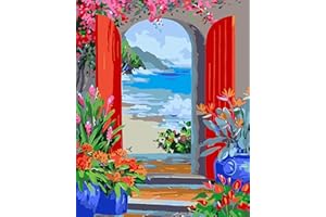 EQUIS GOVICENS Pintar por números para adultos, manualidades adultos. Cuadros pintura por números (40x50 cm) (PUERTA)