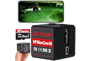 SECURITY TOYS Mini Cámara Espía Oculta - Camara Vigilancia de Coche con Visión Nocturna y Detección de Movimiento, Funciona sin Internet, Camara Vigilancia Sin Wifi, Cámara Videovigilancia + MicroSD 128GB,