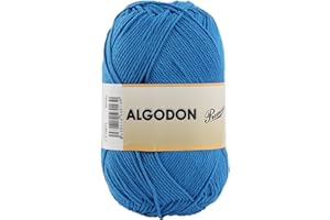 ETREXONLINE Hilo de Algodón Ovillo de Algodón 100% Perfecto para Tejer o para Ganchillo - Color Royal 100gr 220metros