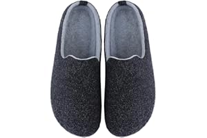 VIFUUR Homme Maison Pantoufles En Mousse À Mémoire Haute Densité Chaude Intérieur Extérieur En Laine Comme Doublure Doublure Anti-dérapant À Glisser Chaussures