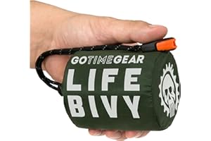Go Time Gear Life Bivy Emergency Sleeping Bag Thermal Bivvy - Use as Emergency Bivy Sack, Survival Sleeping Bag, Mylar Emergency Blanket