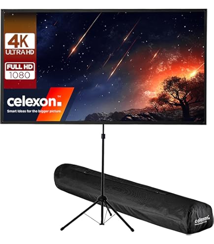Celexon Écran De Projection Mobile Expert 80"/70" | 172x108 & 144x108cm | 16:10 & 4:3 | 8K 4K Full HD 3D | écran Double-Format Portable à Trépied Pour Vidéoprojecteurs | Idéal Home - View #6
