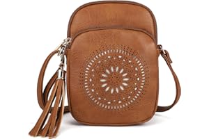 GLITZALL Cross Body Bag, Small Shoulder Bags with Multi Pocket, Tassel Satchel Purse Hollow out, Ladies Phone Bags Fashion