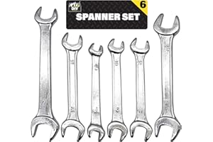 SOL 6pcs Spanner Set - 6-17mm Spanners for DIY Repairs - Including 6mm to 17mm Spanners, Spanner Set for Home and Workshop Use
