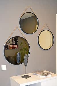 Livitat® Wandspiegel Badspiegel Flurspiegel Spiegel rund Metall