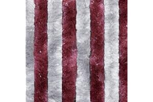 ‎MORITZ Moritz Flauschvorhang aus Chenille 90 x 220 cm Bordeaux Silber Türvorhang als Fliegenschutz Insektenschutz für Camping Wohnwagen