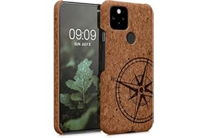 kwmobile Funda Compatible con Google Pixel 5 - Carcasa de Corcho para móvil - Cover Trasero y de Aguja magnética
