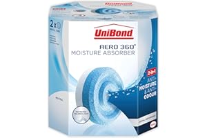 UniBond AERO 360° Assorbitore di umidità Neutro Ricarica Tab, ultra assorbente e neutralizzante gli odori, per deumidificatore AERO 360°, assorbitori di condensa, confezione doppia (2 x 450g)