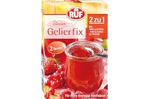 ‎RUF RUF Gelierfix 2 zu 1, veganes Geliermittel zum Einkochen und Gelieren von Marmelade, Konfitüre & Gelee, glutenfrei