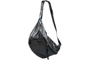 SH Leder echt Leder Damen unisex Brusttasche für Festival Reise gross Hüfttasche Crossbody Bag Frauen Ledertasche 49x28cm Daniela G768 (Anthrazit Metallic)
