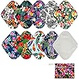Reusable Cloth Sanitary Napkin,Super Absorbency Organic Bamboo Hygiene Cloth Pads,Washable Menstrual Panty Liners Pads with Storage Bags