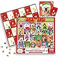 Christmas Advent Calendar 2025 - Xmas Dogs Jigsaw Puzzle for Adults kids, 1008 Pieces Holiday Puzzle 24 Days Countdown to Christmas Family Toys Gift Home Decoration