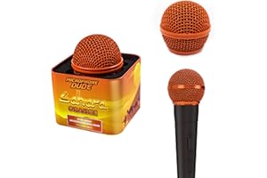 MICROPHONE DUDE Orange Replacement Steel Mesh Grille Heads For Shure SM58, BETA 58, Dynamic Microphones - Includes Protective Storage Tin C