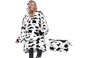 Catalonia Classy Oversized Sherpa Hoodie Koc Duża Bluza z Kapturem, Puszysty Ciepły Koc-Pullover Oversized Przytulny Przenośny Koc z Przednią Kieszenią, Prezenty Zimowe dla Dorosłych Kobiet Mężczyzn