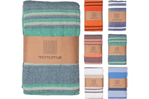 MOMOMUS Fina Manta para Pícnics Playera - XXL, con Flecos, Sin Arena - Esterilla de Playa/Manta de Playa Grande o Alfombra de Camping Antiarena - Verde, 210x240 cm