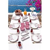 ERS Erbaşlar L&uuml;x Seramik Sakura &Ccedil;i&ccedil;eği 14 Par&ccedil;a 6 Kişilik Kahvaltı Takımı Seti