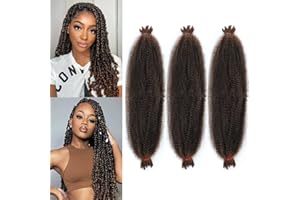 LPARMJIT Springy Afro Twist Hair 16 Inch 3 Packs Pre-Separados Kinky Marley Twist Pelo Trenzado Para Suave Butterfly Locs Pre-Fluffed Afro Twist Extensiones De Pelo (24inch(Pack of 3), T30)