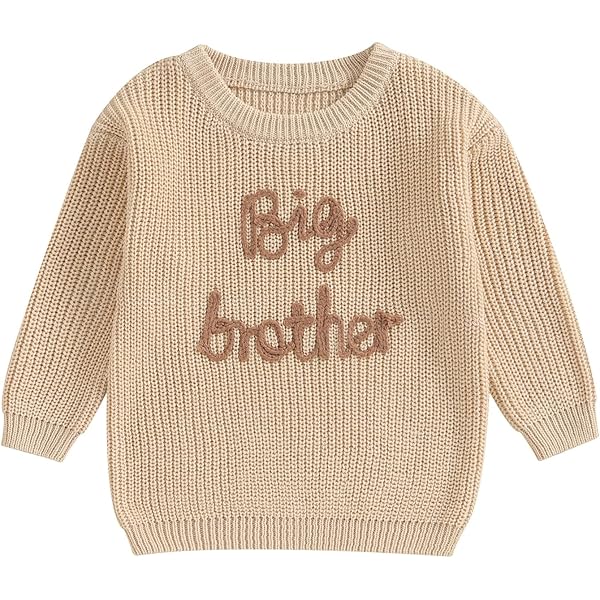 CM C&M WODRO Big Brother baby trui grote broer sweatshirt jongens kinderen kleding pasgeborenen outfit ronde hals lange mouwen bovenstuk herfst winter trui broers en zussen matching babykleding, blauw