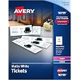Avery Matte White Printable Tickets with Tear-Away Stubs, 1-3/4 x 5-1/2 ...