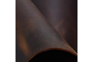 QMYBROW 7-8 oz Dicke Vollnarbenwerkzeug Leder Dicke Rindsleder Haut Verrücktes Pferd Handwerk Kunst Leder (Rotbraun-12"x12")