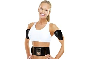 Bodi-Tek Ab Toning Belt & Arms EMS Muscle Stimulator, EMS Abdominal Toner for Men & Women, Abs Muscle Electric Stimulator, For Slender Toned Muscles, Unisex