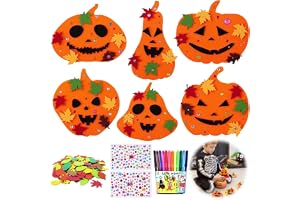 Seasboes Gör-det-själv pumpa-pysselset, 76 stycken, filt, höst-pysselset för dekoration, halloweenpumpa i skum, EVA-skum, gör-det-själv pumpa, halloweenpyssel för barn, för höst, halloween, fest
