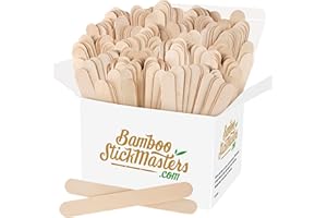 BAMBOO STICK MASTERS Jumbo Lolly Sticks 300 Giant Wooden Lollipop Sticks Natural Wood Art and Crafts Plant Labels Popsicle