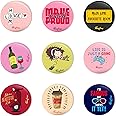 Bhai Please Pin Badge (Pack of 9) Mom Love, Make Yourself, Main Apni Favourite Hoon, Love Wine, Listening, Life is A Game, Life is A Beautiful, It's Coffee O'Clock, I'm Famous But No One Knows It Yet