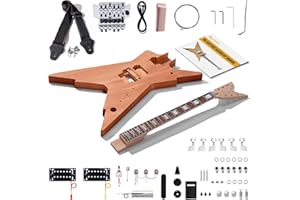 Leo Jaymz DIY Electric Guitar Kits with Mahogany Body and Neck - Laurel Wood Fingerboard and All Components Included(MLX)