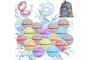 FIRESTYLE Reusable Water Balloons,16Pcs Self Sealing,Quick Fill Water Balls Toys with Storage Mesh Bag,No Clean Hassle, Summer Toys Water Toy Swimming Pool Beach Park Yard Outdoor Games Party Supplies… (16)