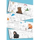 Sina Ticaret Sevimli Dostlar Hayvanlar Alemi Dev Boyama Kağıdı Rulosu, 5 Metre x 45 cm, Kuşe Kağıdı, &Ccedil;ocuklar i&ccedil;in Eğitici Bo