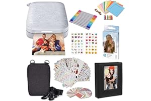 HP Sprocket przenośnej 5,1 x 7,6 cm Drukarki Fotograficznej Biały Zestaw Startowy, White, Starter Bundle