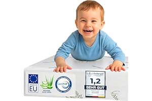‎DOLCI SOGNI DOLCI SOGNI Stubenwagen Matratze 50x83 cm – 8 cm Dicke, CertiPUR™ – Babybett Matratze für Neugeborene & Kleinkinder – Aloe Vera Bezug – Kindermatratze 50x83