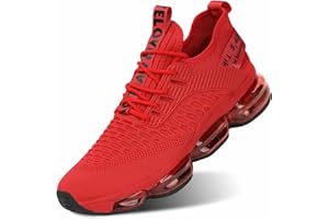 WREZATRO Mens Trainers Air Cushion Running Fashion Shoes Casual Breathable Walking Tennis Gym Athletic Sports Sneakers Zapatos