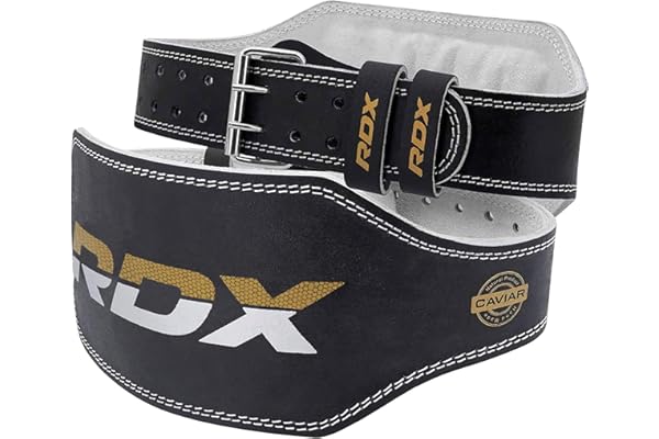 RDX Ceinture de Musculation, 6” Cowhide Cuir D'haltérophilie Belt, 10 Trous Réglables, Support Dos Lombaire Ceinture de Levage, Bodybuilding Powerlifting Fitness Gym Entraînement en Force, Homme Femme