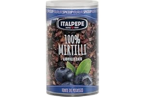 ITALPEPE ROMA 1969 Italpepe, Mirtilli Liofilizzati, Fonte di Potassio, Ideale da Aggiungere su Gelati e Yogurt, Ottimi per Creare Frullati e Colazioni Sane, Senza Zuccheri Aggiunti