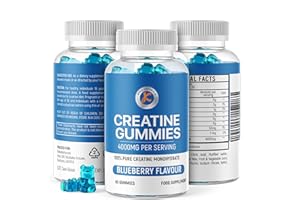 KEKA NATURALS Creatin Gummies 4000 mg für Männer und Frauen, 60 Gummies, reines Kreatinmonohydrat, Blaubeergeschmack, vegan und vegetarisch