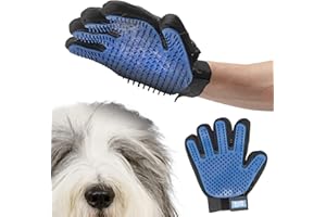NICE PAWS Guante Cepillo quitapelos Mascota - Quita pelos para Perros y Gatos de Pelo Largo y Corto - Lavable y Reutilizable - Guante masajeador - 1 x Guante Mano Derecha