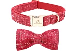 Lionheart glory Hundehalsband mit Schleife, rotes Hundehalsband mit Schleife als Geschenk für Mädchen oder Jungen, verstellbares weiches Halsband mit Fliege für Mittel Hunde