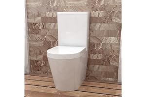 Huibathroom Bathroom Rimless Close Coupled Toilet Soft Close Seat WC White Ceramic