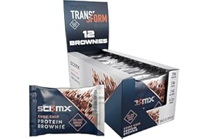 SCI-MX High Protein Chocolate Chip Brownie Box - 20g protein, 0.5g sugar + 246 calories per brownie - Pack of 12 x 65 g - Low Sugar - Pre / Post Workout Snack - No Palm Oil - Suitable for Vegetarians