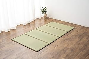 ‎EMOOR EMOOR Japanische Tatami Matte, 160 x 200cm, Natürliches Igusa Binsengras (Ungefärbt), Faltbare Igusa-Matratze, Japanische Futon Boden schlafen Area Teppich Meditation Yoga Zen