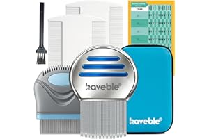 Haveble Professional 6-in-1 Nit & Lice Comb Kit | Micro Spiral, Precision & 2× Double-Sided Combs | Brush, Tracker & EVA Case | Reusable, Chemical-Free | For Kids, Adults, Pets (All Hair Types)