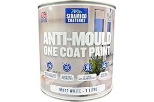 SIRAMICO COATINGS Anti-Mould Paint | 1 Litre | Superior 10 Year Anti Mould Resistant Paint for Bathrooms, Kitchens, Walls and Ceilings - Easy Brush & Roller Application