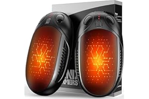 KICLBD Hand Warmer, 2 Packs USB Rechargeable Hand Warmers, Electric Hand Warmers with 3 Adjustable Heating Modes, Gifts for Raynauds, Golf, Camping, Hiking
