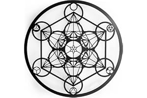 KELULY Décoration en Métal Sculpture Murale Flottante Ombres en Acier (43x31cm., Cube Metatron)