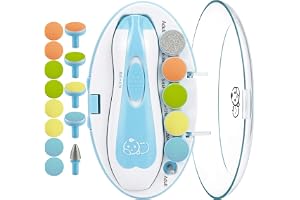 Royal Angels Baby Nagelfil 21 i 1, Safe Electric Baby Nail Buffer, Extra 13 Ersättningsverktyg, Baby Nail Kit, Baby Nail Trimmer, Newborn Toddler Tår och Nagelklippare, Trim och Polish