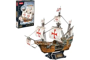 PARTY TOWN Puzzle 3D - Maquette Bateau Santa Maria | Maquette Bateau A Construire | Puzzle 3D Enfant Et Adulte | Puzzles 3D Adulte Et Enfant | 130 Pièces | Cadeau Garcon 8 Ans